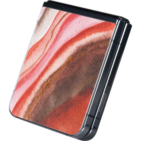 Orange Watercolor Geode Galaxy Z Flip5 5G Skin