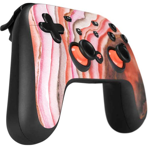 Orange Watercolor Geode Google Stadia Controller Skin