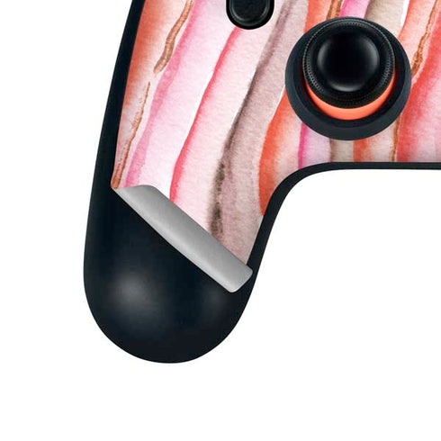 Orange Watercolor Geode Google Stadia Controller Skin
