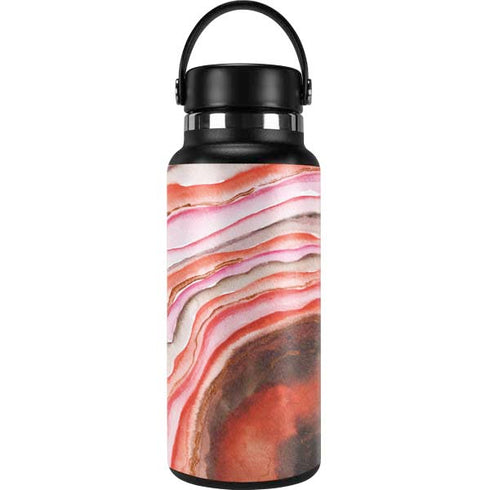 Orange Watercolor Geode Hydro Flask 32oz Wide Mouth Skin