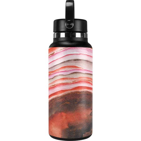 Orange Watercolor Geode Hydro Flask 32oz Wide Mouth Skin