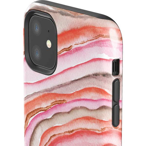 Orange Watercolor Geode iPhone 11 Impact Case