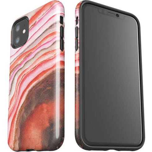 Orange Watercolor Geode iPhone 11 Impact Case