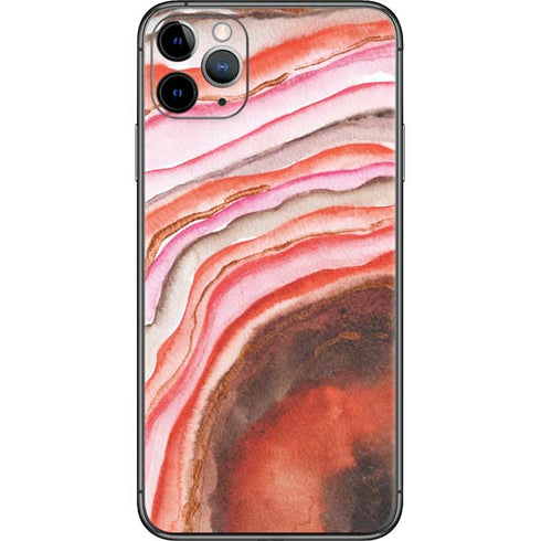 Orange Watercolor Geode iPhone 11 Pro Max Skin