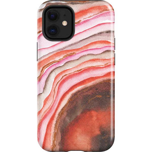 Orange Watercolor Geode iPhone 12 Mini Impact Case