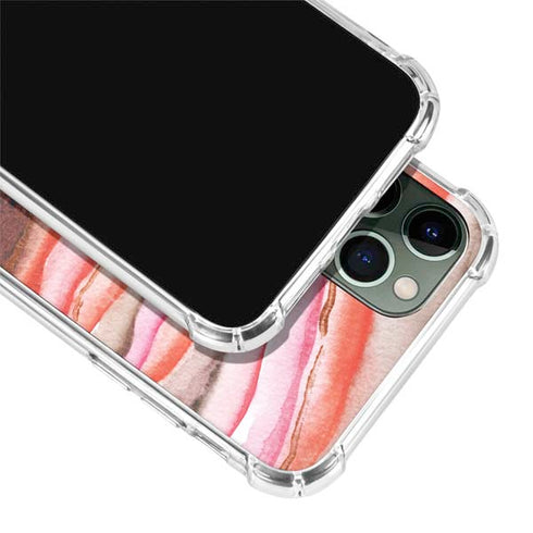 Orange Watercolor Geode iPhone 12 Pro Clear Case