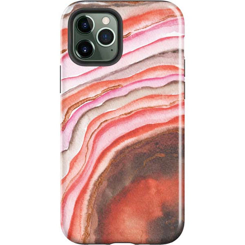 Orange Watercolor Geode iPhone 12 Pro Max Impact Case