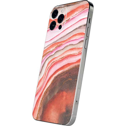 Orange Watercolor Geode iPhone 12 Pro Skin