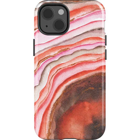 Orange Watercolor Geode iPhone 13 Impact Case