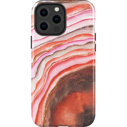 Orange Watercolor Geode iPhone 13 Pro Max Impact Case