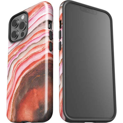 Orange Watercolor Geode iPhone 13 Pro Max Impact Case