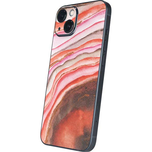 Orange Watercolor Geode iPhone 15 Plus Skin