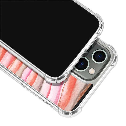 Orange Watercolor Geode iPhone 15 Pro Clear Case