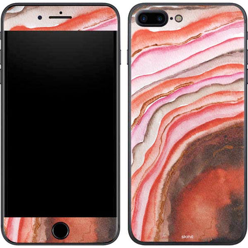 Orange Watercolor Geode iPhone 8 Plus Skin