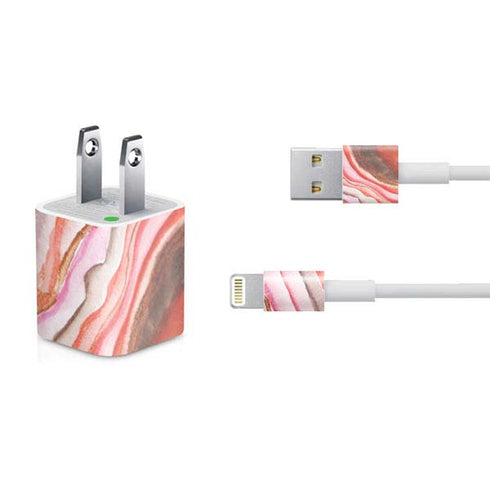 Orange Watercolor Geode iPhone Charger (5W USB) Skin