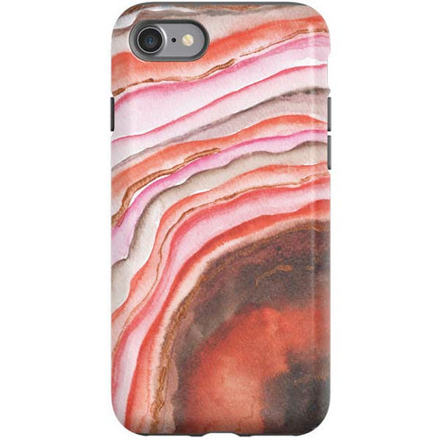 Orange Watercolor Geode iPhone SE (2nd & 3rd Gen) Pro Case
