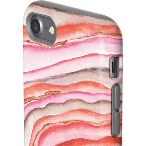 Orange Watercolor Geode iPhone SE (2nd & 3rd Gen) Pro Case