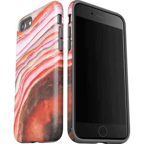Orange Watercolor Geode iPhone SE (2nd & 3rd Gen) Pro Case