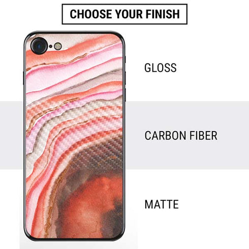 Orange Watercolor Geode iPhone SE (2nd & 3rd Gen) Skin