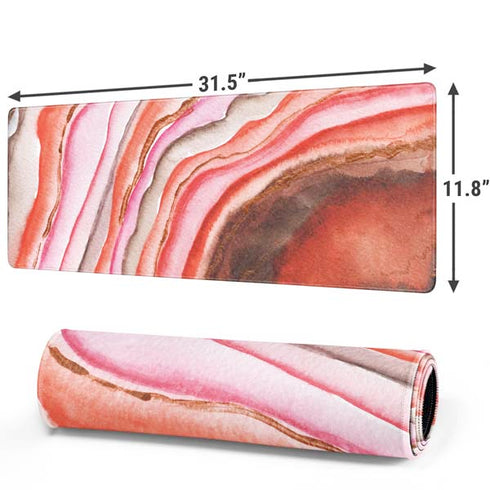 Orange Watercolor Geode Gaming Mouse Pad