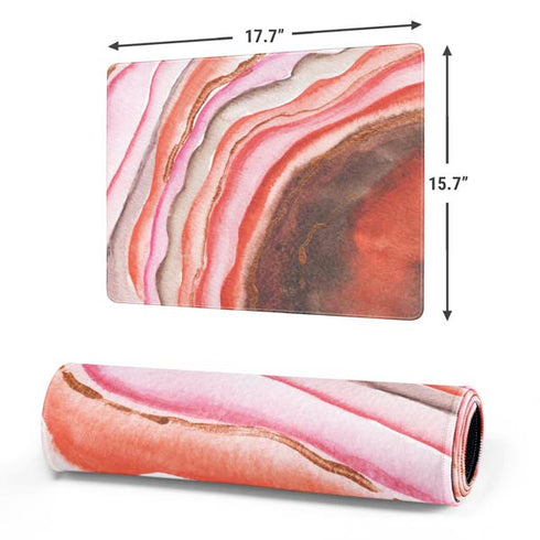 Orange Watercolor Geode Gaming Mouse Pad