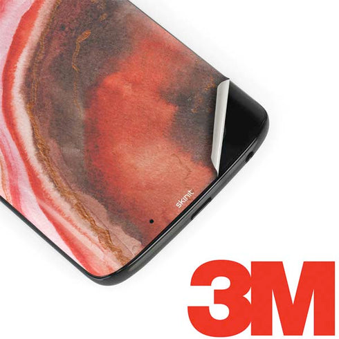 Orange Watercolor Geode Moto G6 Skin