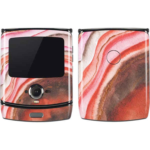 Orange Watercolor Geode Motorola RAZR Skin
