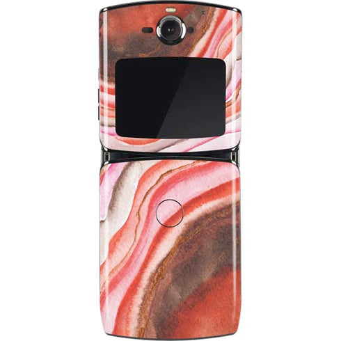 Orange Watercolor Geode Motorola RAZR Skin