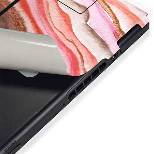 Orange Watercolor Geode Nintendo Switch Bundle Skin