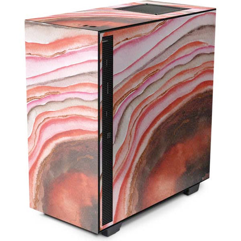 Orange Watercolor Geode NZXT H510 Compact ATX Mid-Tower Case Skin