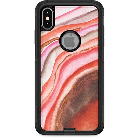 Orange Watercolor Geode Otterbox Commuter iPhone Skin