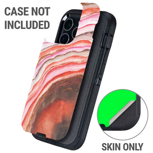 Orange Watercolor Geode Otterbox Defender iPhone Skin