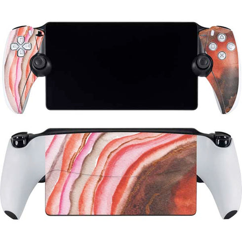 Orange Watercolor Geode PlayStation Portal Remote Player Skin
