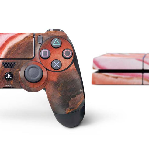 Orange Watercolor Geode PS4 Console and Controller Bundle Skin