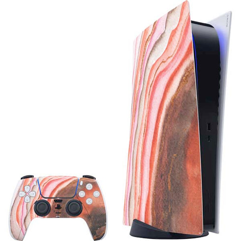 Orange Watercolor Geode PS5 Digital Edition Bundle Skin