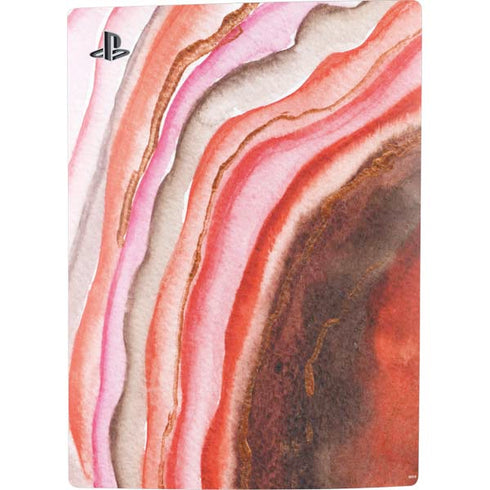 Orange Watercolor Geode PS5 Digital Edition Console Skin
