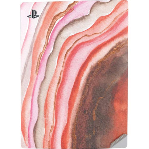 Orange Watercolor Geode PS5 Digital Edition Console Skin