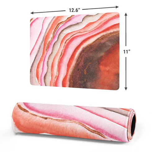 Orange Watercolor Geode Gaming Mouse Pad