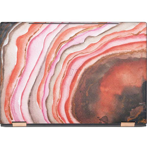 Orange Watercolor Geode HP Spectre Skin