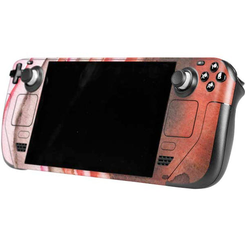 Orange Watercolor Geode Steam Deck Handheld Gaming Computer Skin