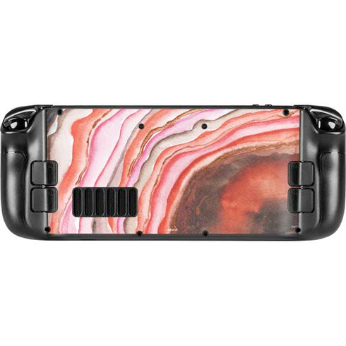 Orange Watercolor Geode Steam Deck Handheld Gaming Computer Skin