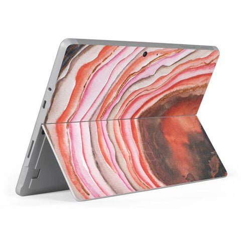 Orange Watercolor Geode Surface Go Skin