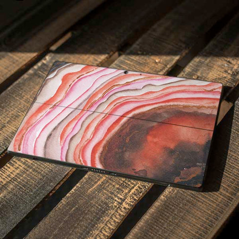 Orange Watercolor Geode Surface Pro 7 Skin