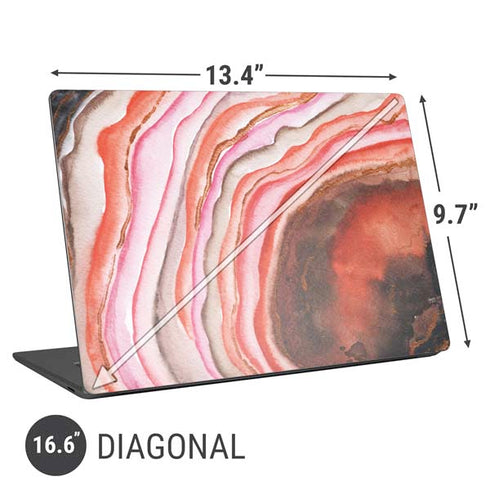Orange Watercolor Geode Universal Laptop 16.6in (13.4 x 9.7in) Skin