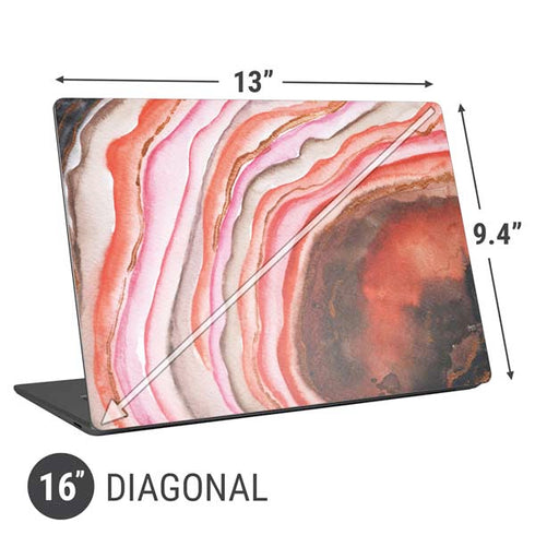 Orange Watercolor Geode Universal Laptop 16in (13 x 9.4in) Skin