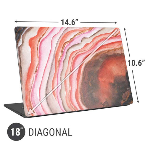 Orange Watercolor Geode Universal Laptop 18in (14.6 x 10.6in) Skin