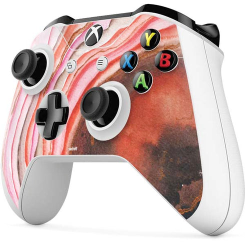 Orange Watercolor Geode Xbox One S All-Digital Edition Bundle Skin