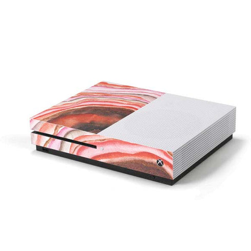 Orange Watercolor Geode Xbox One S Console Skin