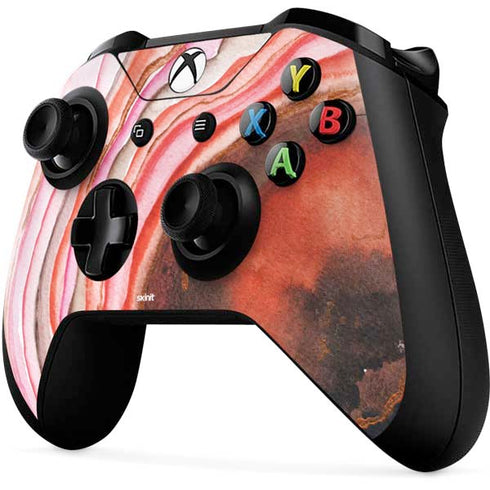 Orange Watercolor Geode Xbox One X Controller Skin