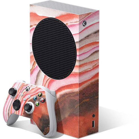 Orange Watercolor Geode Xbox Series S Bundle Skin